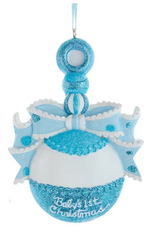 Baby Boy's 1st Christmas Personalized Rattle Ornament